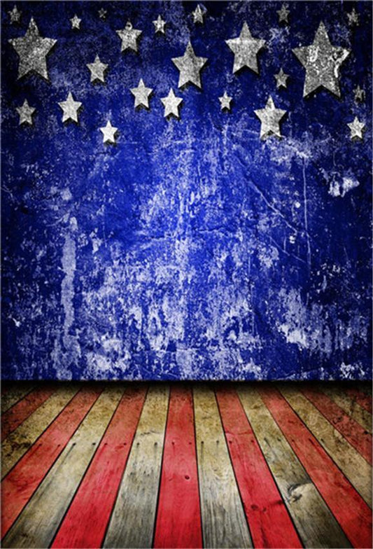 Wall Wooden Floor Independence Day Backdrop for Photography