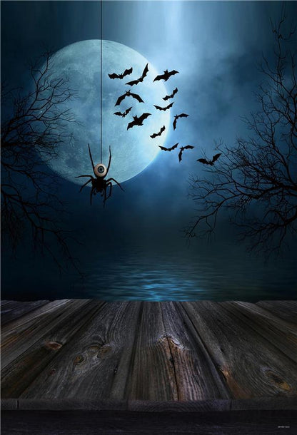 Spider Wood Floor Halloween Backdrops