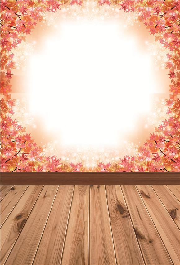 Fall Red Maple Leaves Photography Backdrop