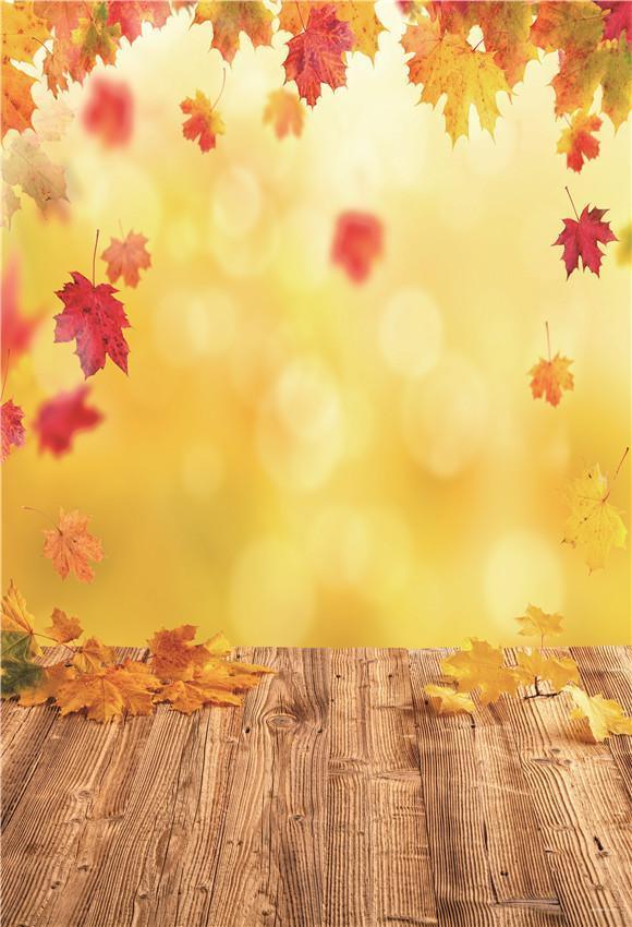 Shiny Fall Leaves Photography Backdrops for Photo Studio