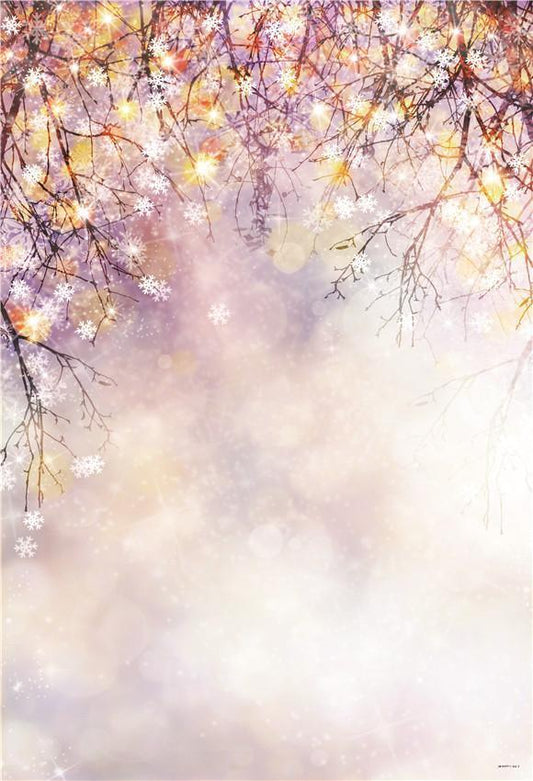 Lavender Shiny Branches Glitter Bokeh Backdrops