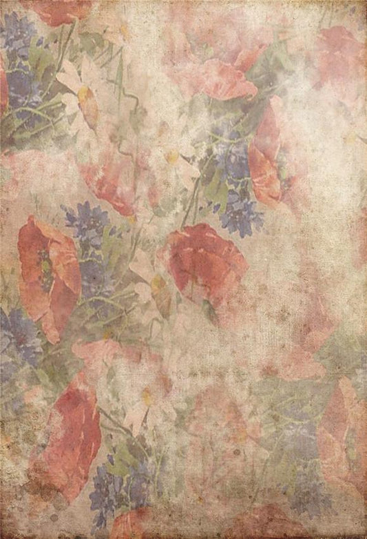 Red Floral Abstract Backdrops