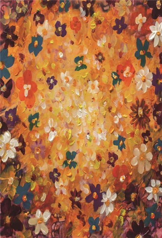Vintage Painting Flower Microfiber Backdrop
