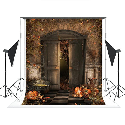 Halloween Magic Room Fall Flowers Backdrop for Photography Prop