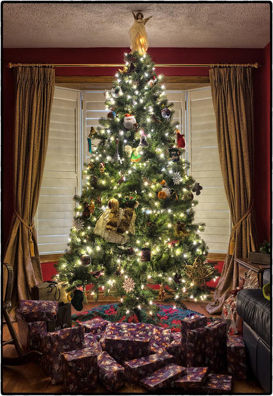 Bright Christmas Tree  Gift Curtain Photo Backdrops