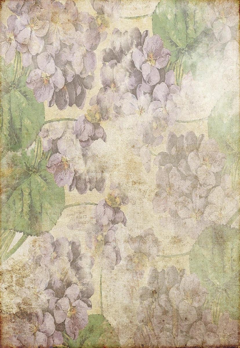 Purple Petal Vintage Green Leaves Photo Studio Background