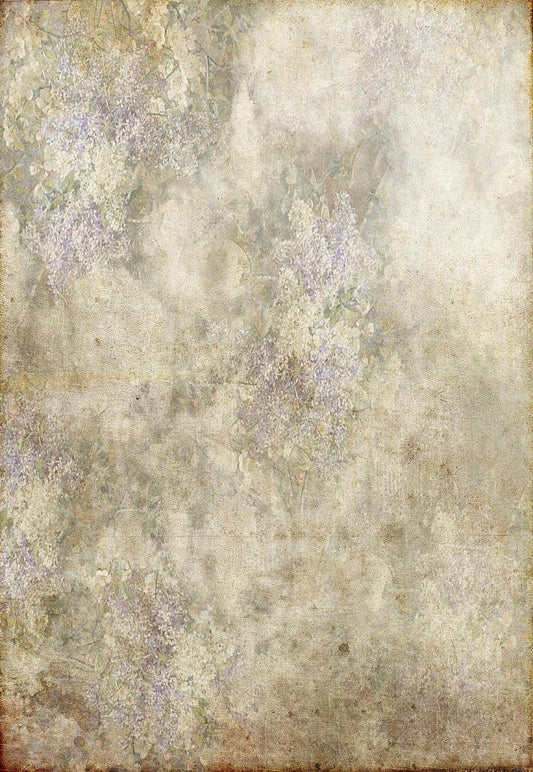 Lavender Floral Retro Vintage Portrait Backdrop for Children