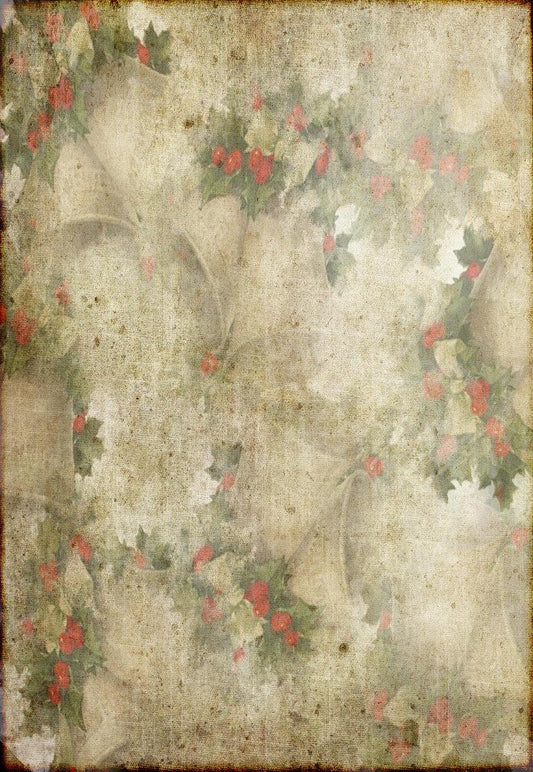 Retro Red Fruit Vintage Floral Photography Backdrops for Studio