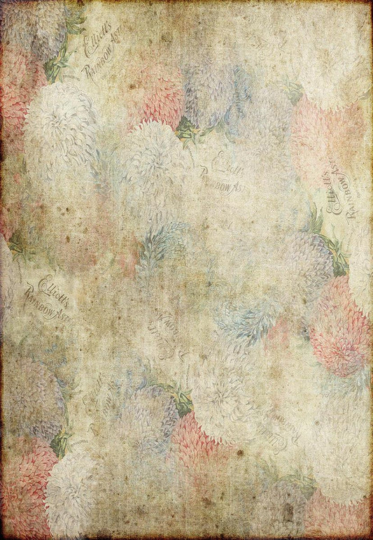 Vintage Floral Portrait Colorful Flowers Backdrop for Wedding