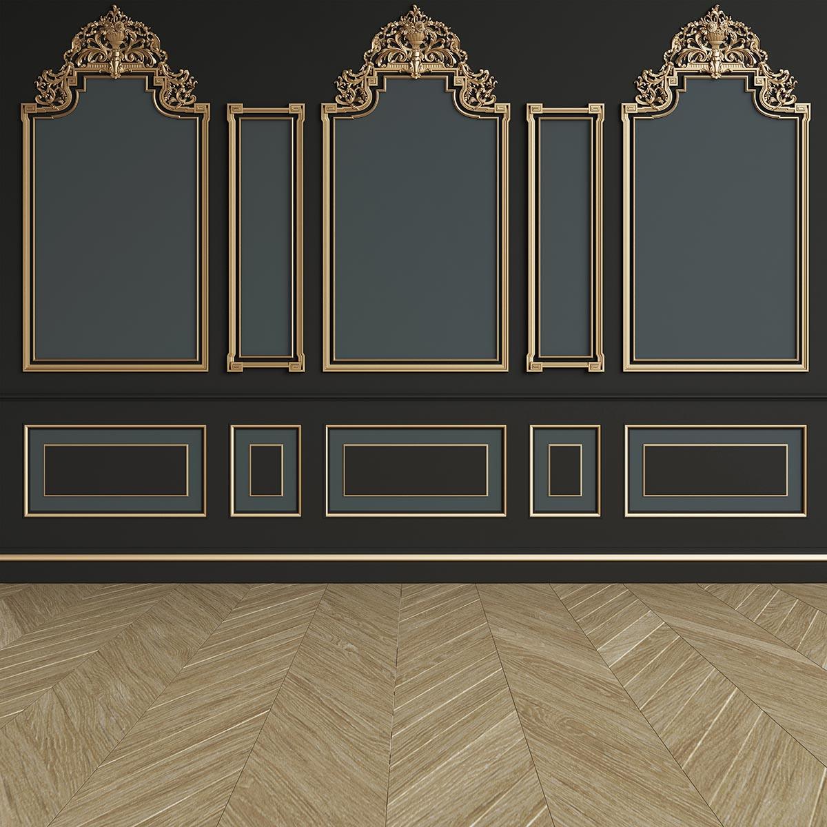 Brown Wood Floor Dark Wall Golden Texture Backdrop for Wedding