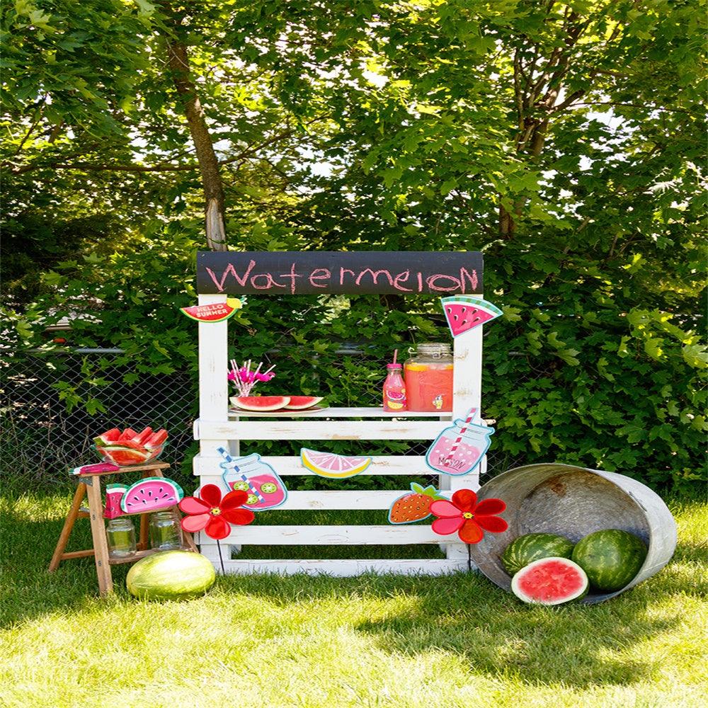 Watermelon Green Summer Backdrops
