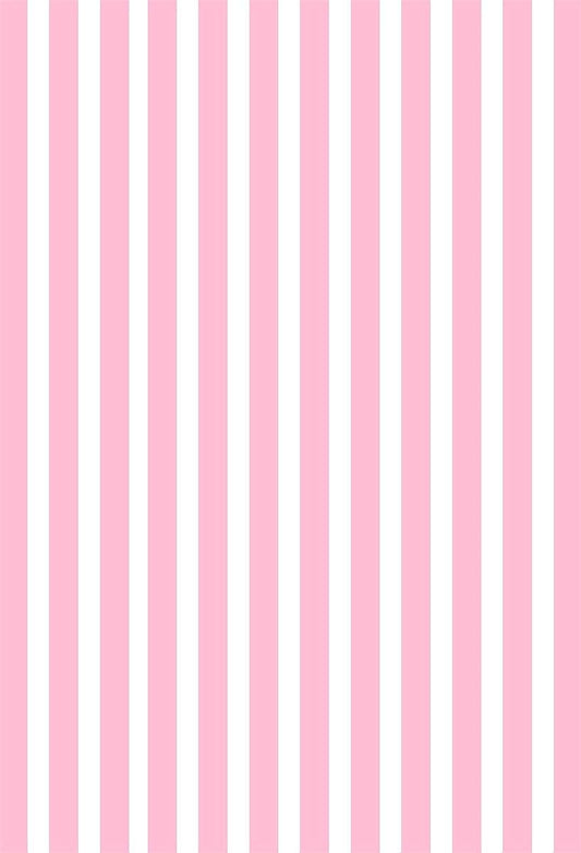 Baby Pink and White Stripes Fabric Backdrops