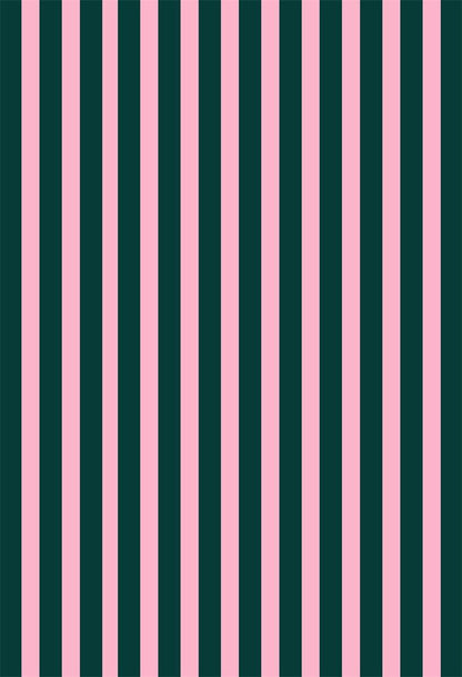 Dark Green and Pink Stripes Fabric Backdrops for Photography