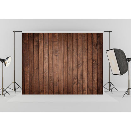 Retro Dark Brown Wooden Floor Photography Backdrop