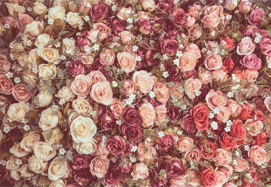 Printed Colorful Unique Flowers Wall  Backdrop For Photography