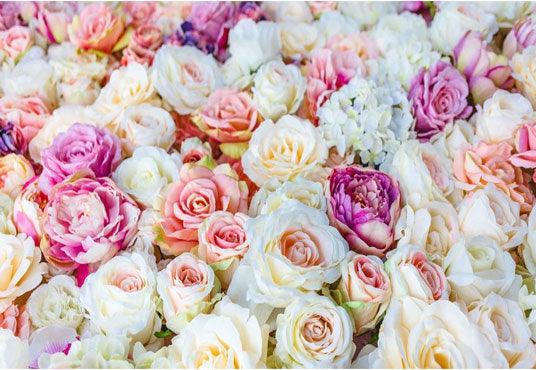 Printed Brilliant Floral Wall Photography Backdrop For Events