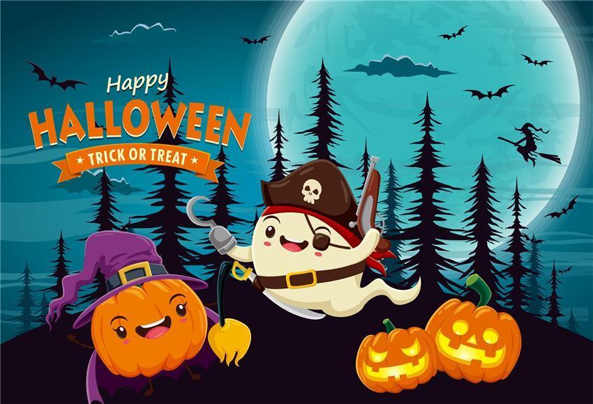Cute Ghost Happy Halloween Backdrops