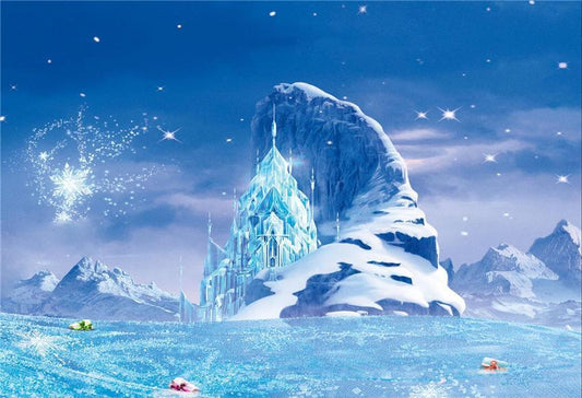 Winter Frozen Snow Mountain Photo Booth Prop Backdrops for Picture