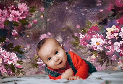 Pink Flowers Dark Backdrops for Children