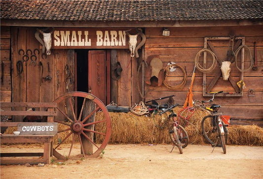 Small Barn Straw Wooden Photo Backdrop for Studio