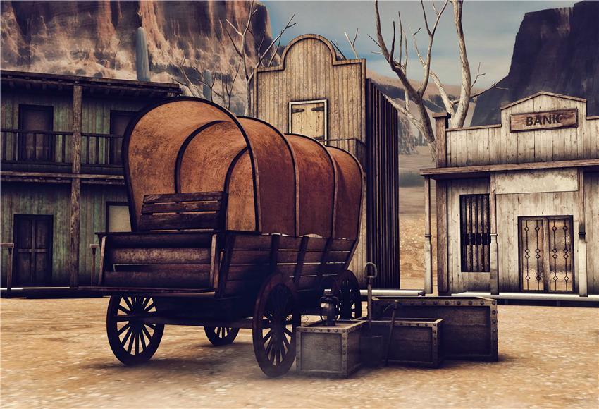 Wild West Town Retro Barn Photo Studio Backdrops