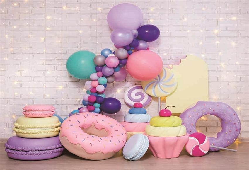 White Brick Wall Balloon Baby Show Backdrop