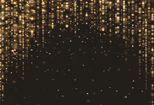 Birthday Backdrop for Party Black Gold Shiny Bokeh Background