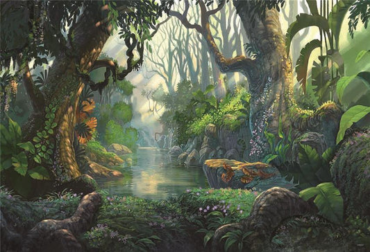 Green Forest Scenery Fabric Backdrop for Photography Prop