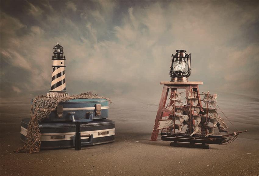Navigation Ancient Ship Backdrop for Boy