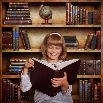 Vintage Bookshelf Backdrops for Party