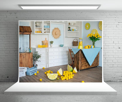 Happy Kitchen Lemon Backdrop for Party