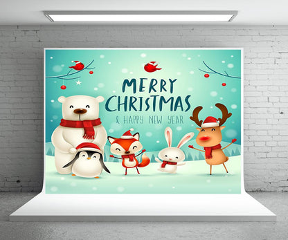 Happy New Year Merry Christmas Backdrops