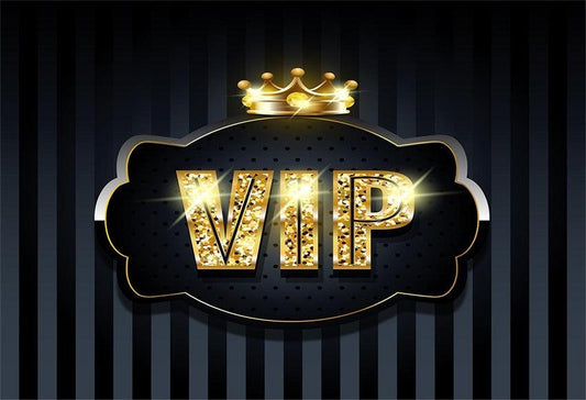 Black and Grey Stripes Gold VIP Photography Backdrops