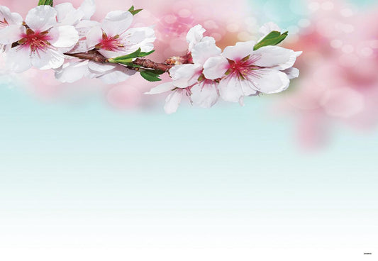 Peach Blossom Floral Photo Studio Backdrop