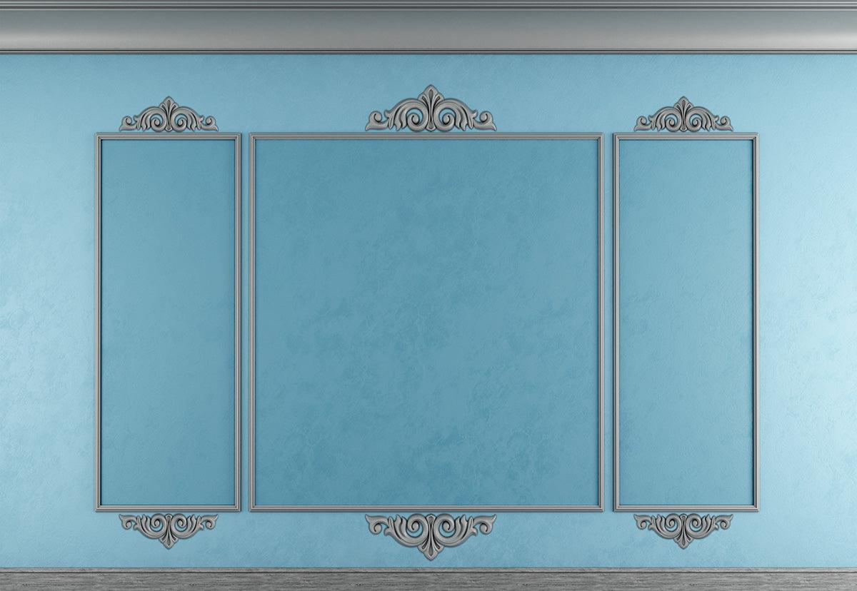 Light Blue Grey Rim Texture Wall Photography Backdrops Wedding