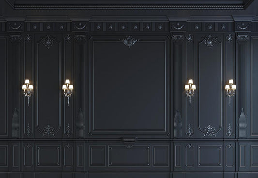 Dark Navy Blue Wall Light Texture Photography Backdrops for Wedding