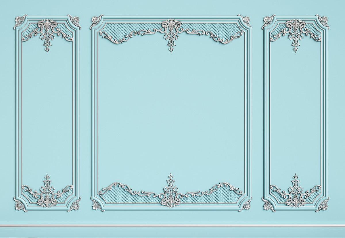 Light Blue Art Wall Backdrop for Wedding