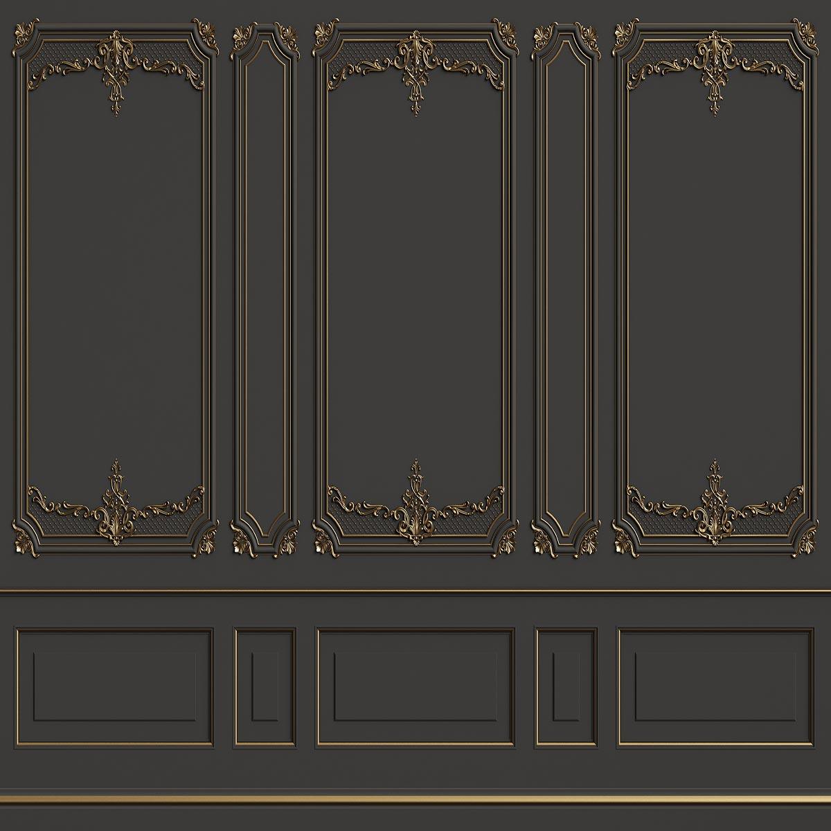 Dark Grey with Gold Texture Art Wall Photo Studio Backdrop for Wedding