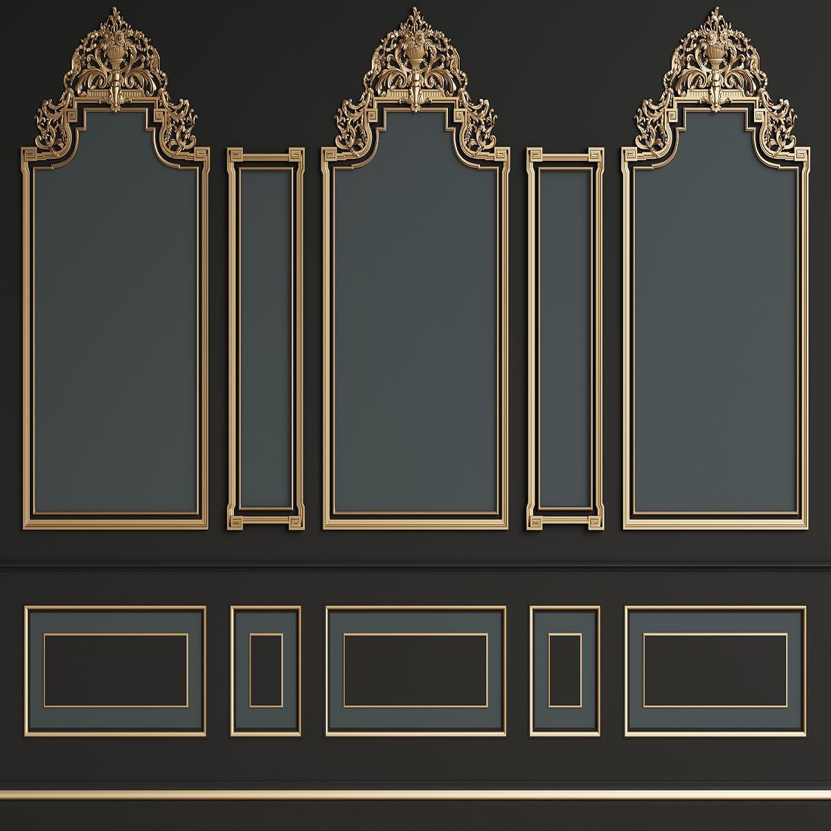 Dark Grey Gold Sculpture Texture Backdrop for Photography Wedding Party