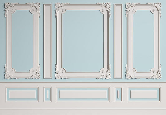 White Light Blue Art Texture Wall Wedding Backdrops for Studio