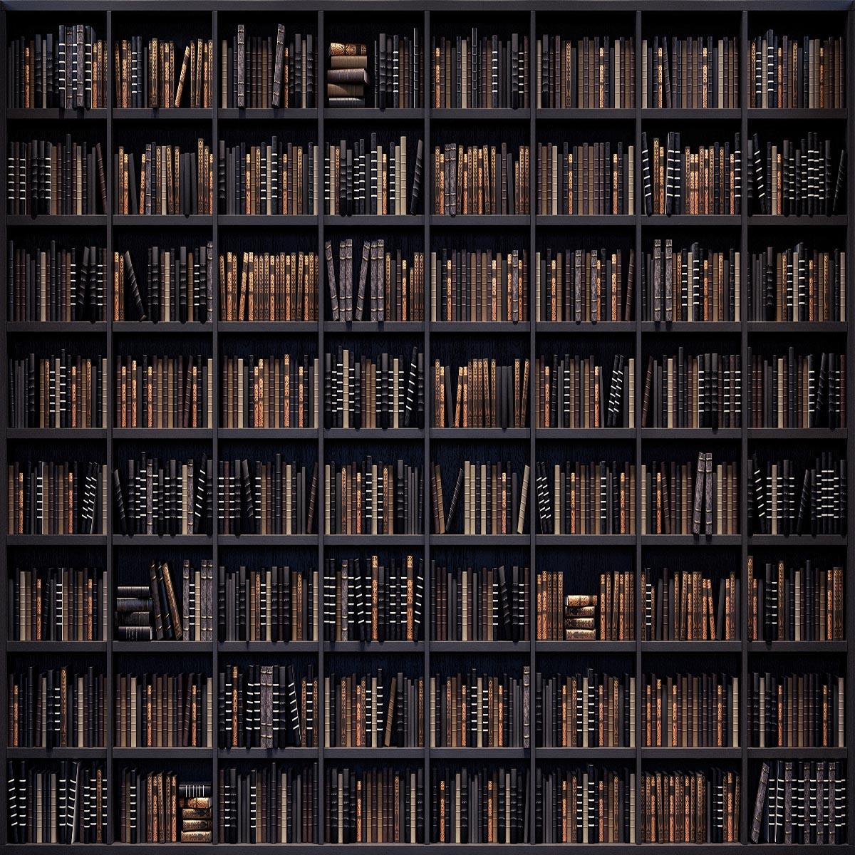 Vintage Dark Bookshelf  School Prom Backdrops