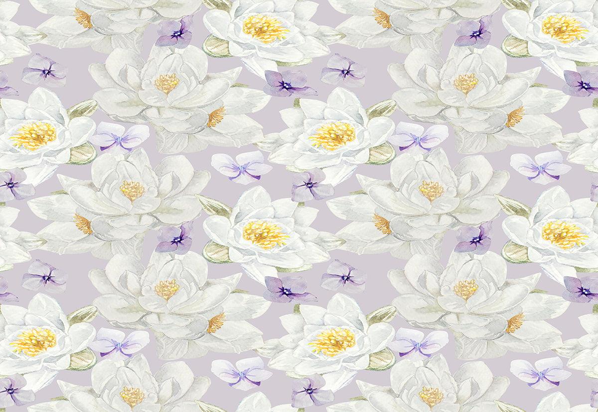 Purple Floral White Flowers Lavender Backdrops