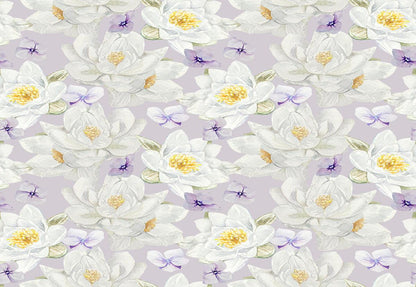Purple Floral White Flowers Lavender Backdrops