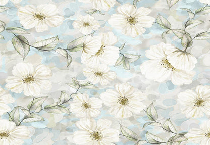 Blue White Flowers Photography Backdrop