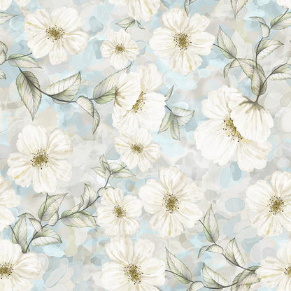 Blue White Flowers Photography Backdrop