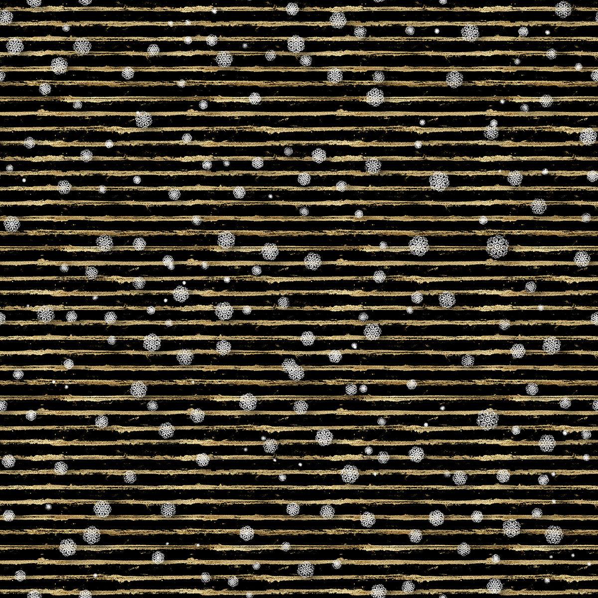Gold and Black Stripes with Snowflake Backdrops for Party