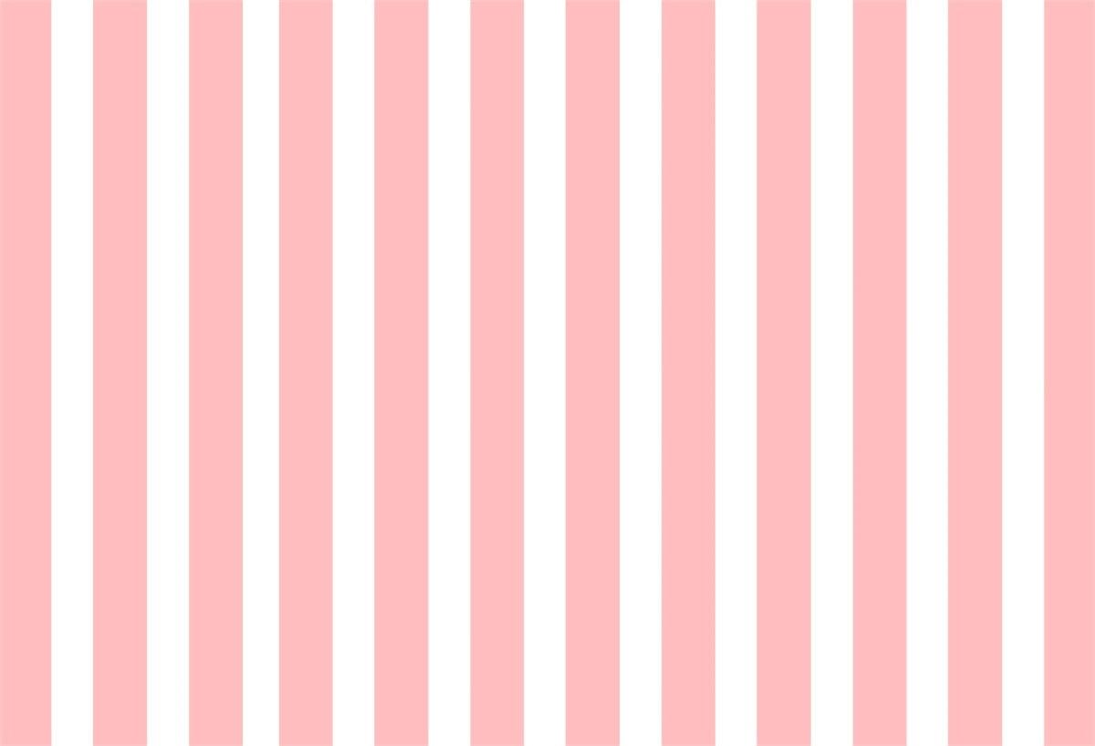 White and Pink Stripes Baby Show Table Banner Backdrops