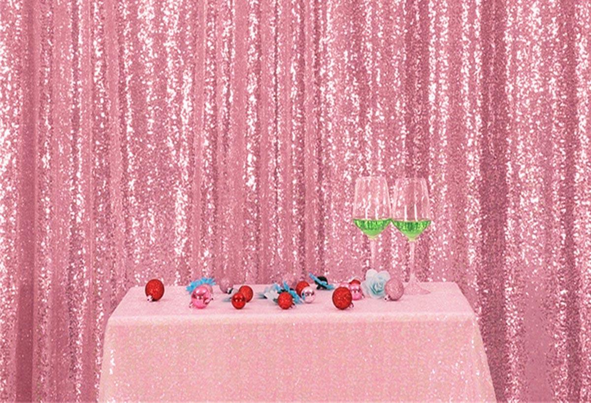 Pink Sequins Fabric Photography Backdrop for Party