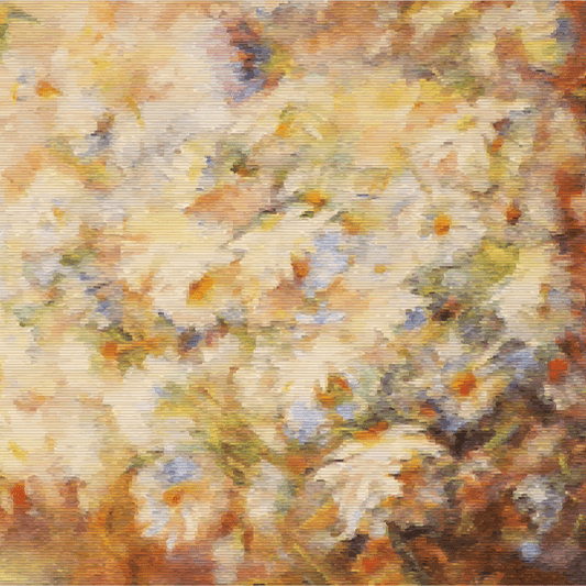 Vector Oil Painting Bouquet of White and Yellow Flowers Photo Backdrop SBH0028