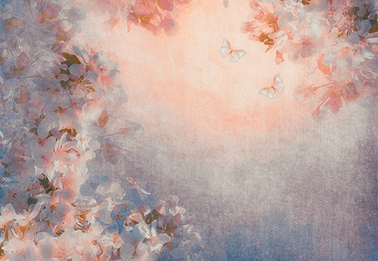 Vintage Digital Watercolor Floral Art Canvas Photo Backdrop SBH0031